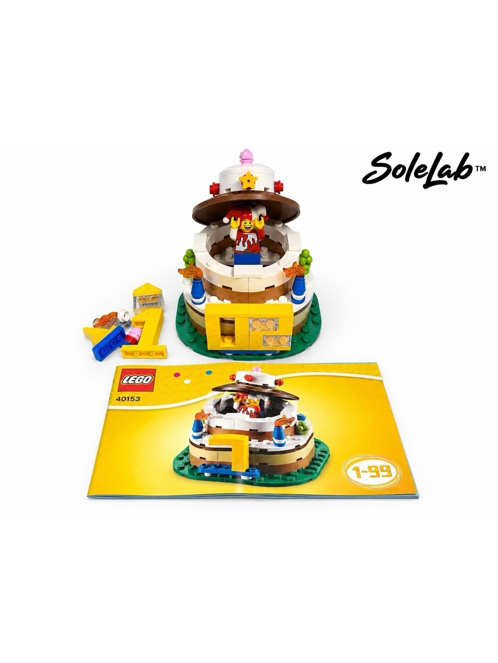 LEGO 40153 Birthday Table Decoration Cake 2015 RETIRED Complete w/ Manual